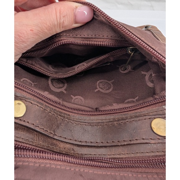 Born Rockforth Chocolate Brown Leather Convertible Crossbody Wristlet Wallet Bag - Picture 6 of 11